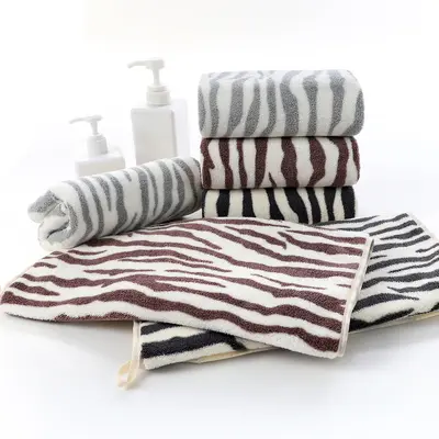 Mercan-Samthandtuch-Set, gestreift und saugfähig - 5