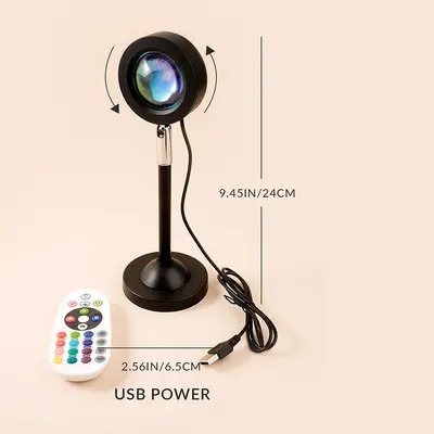 Fotoğrafçılık için sınır ötesi RGB mini gün batımı lambası, canlı yayın için ortam ışığı, fotoğrafçılık için arka plan duvarı, ins gün batımı projeksiyonlu yaratıcı masa lambası
