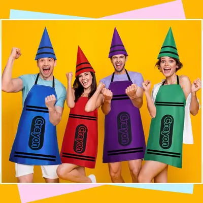 Adult Crayon Costume Set with Apron and Cone Hat, LP127