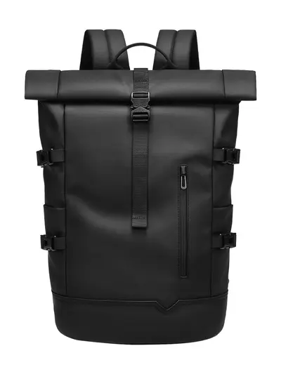 Herren-Rucksack mit Rollverschluss, großes Fassungsvermögen, Laptopfach