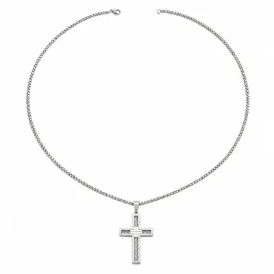 Çift katmanlı çapraz kolye, metal, üç renk - 5