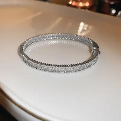 Französisch Retro-Stil Zirkon-Spangen-Armband leichte Luxus-Schmuck - 7
