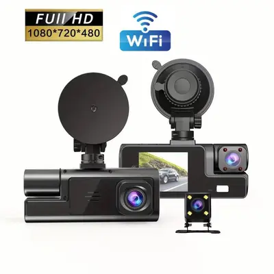 Dashcam, 3-lens, Full HD backup camera, smartphone connected - 1