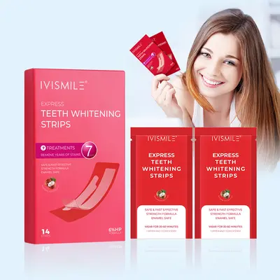 6% HP Teeth Whitening Strips Set, Removes Yellowing and Stains - 7