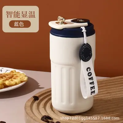 Smart Temperature Display Stainless Steel Coffee Thermos for Women - 9