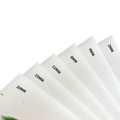 White PP Plastic Sheet, Hard Rubber, PE and Nylon Board, 235x102x50 mm - 2