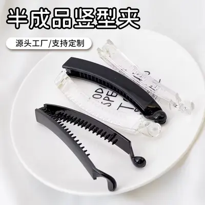 Saç Klipsi Yuvarlak Düz Klips Saç Tokası İhtişamlı Saç Klipsi Kore Minimalist Büyük Boy Muz Klipsi Dikey Klips Muz Klipsi Pençe Klipsi