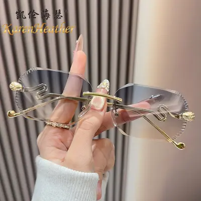 Rahmenlose modische BV Sonnenbrille 8131 mit UV-Schutz für Damen