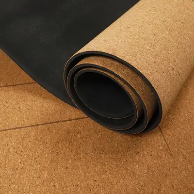 Cork Yoga Mat, Thick Natural Rubber, Wide, Laser-Engraved Logo Option - 4