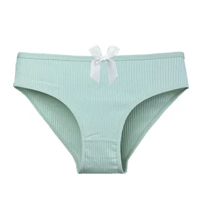 Ribbed Pure Cotton Women's Briefs, Plus Size, Four Seasons - 8