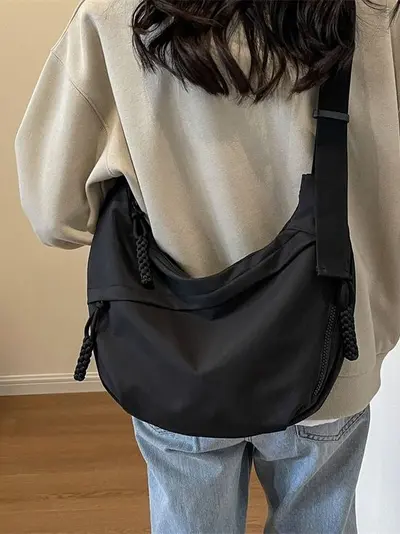Oxford Cloth Half-Moon Underarm Bag, Large Capacity, Sports and Casual Use - 4