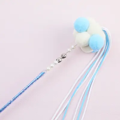 Durable Chew-Resistant Feather Cat Teaser Wand with Sound Bell - 8