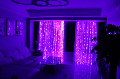 Sınır ötesi stokta bulunan 3*3 metrelik LED bakır tel ışık zinciri, kancalı, uzaktan kumandalı, USB girişli, yatak odası perde dekorasyonu için. - 12