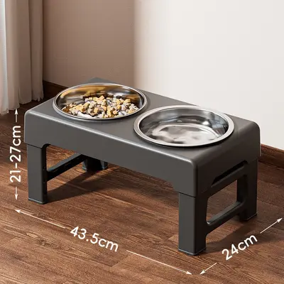 Adjustable Elevated Stainless Steel Dog Bowl for Large Dogs - 13