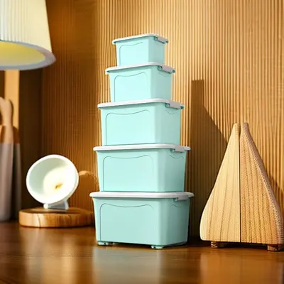 Extra Large Plastic Storage Box with Lid, High Capacity - 4