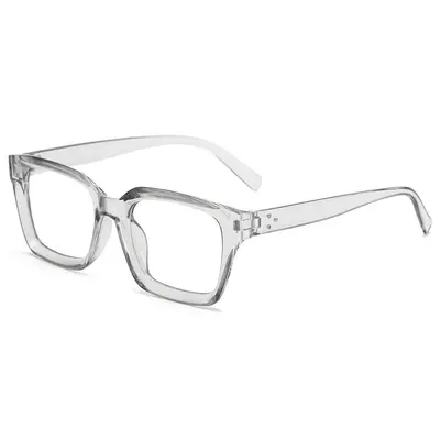 Anti-Blue Light Square Metal Eyeglass Frame for Women, Clear Lens - 7