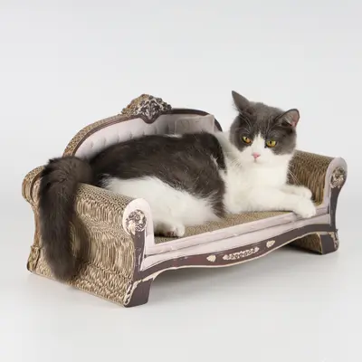 Corrugated Cardboard Cat Scratcher with Bed and Lounger
