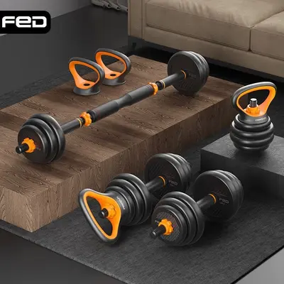Yeni başlayanlar için ayarlanabilir ağırlık çifti alt zil kombinasyon seti, dambıl erkek fitness ev halter kettlebell ekipmanı - 2