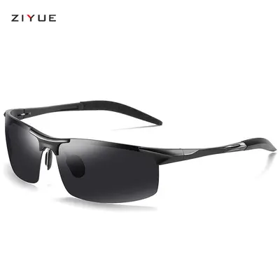 Men's Polarized Metal Retro Half-Frame Sunglasses, Model 8177 - 4