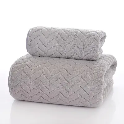 Cross-border OEM Temu Drop-shipping Towel Coral Fleece Towel Wheat Ear Towel Binding Large Bath Towel Beach Towel