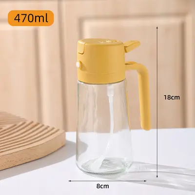 Glass Oil Bottle with Spray Function for Kitchen, 2-in-1 Dispenser - 11