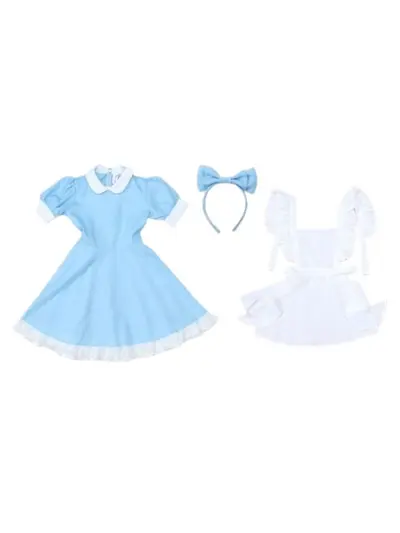 Alice Maid Costume, Blue and White Princess Dress for Kids