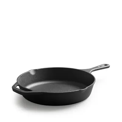 Cast Iron Skillet Uncoated Frying Pan 10 inch 12 inch American Style Flat Bottom Pan Non-Stick Classic Vintage Griddle Pan One-Piece Casting Classic Model