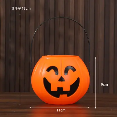 Halloween Pumpkin Bucket Lantern, Handheld Candy Bucket for Children - 8