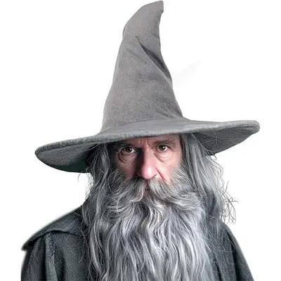 Halloween Grey Velvet Twisted Witch Hat