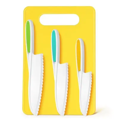 Çocuk güvenlik bıçak seti plastik bıçak ve kesme tahtası