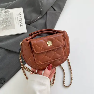 Women's PU Handbag with Diamond Quilted Pattern, Single Shoulder Crossbody Bag 2025 - 11
