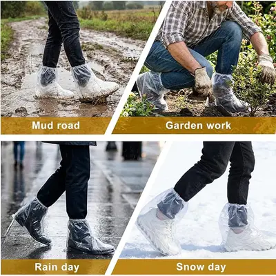Disposable Waterproof Rain Shoe Covers, Adult and Children