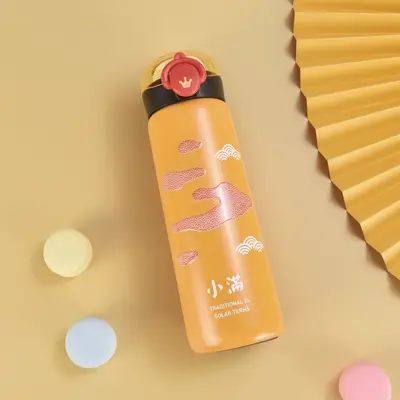 厂家定制304不锈钢保温杯便携带茶隔浮雕广告促销礼品水杯水壶 - 8