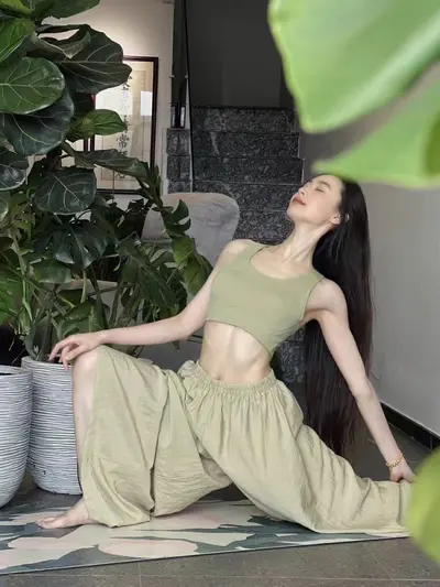 Lockere Pilates-Yogahose, außen tragbar, 5 Farben - 9