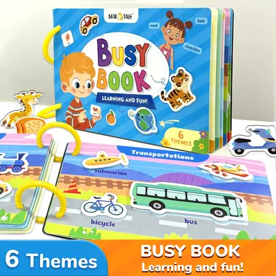 Quiet Book Busy Book, Multi-Theme Children's Activity Book - 2