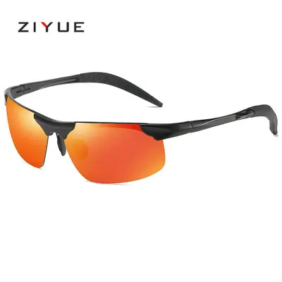 Men's Polarized Metal Retro Half-Frame Sunglasses, Model 8177 - 8