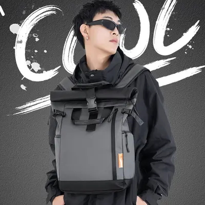 Roll-Edge Backpack, Large Capacity Laptop Backpack for School and Travel - 2