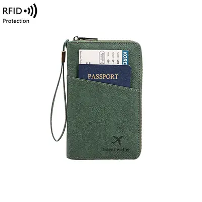 RFID Passport Wallet, Zipper Closure, Travel Documents