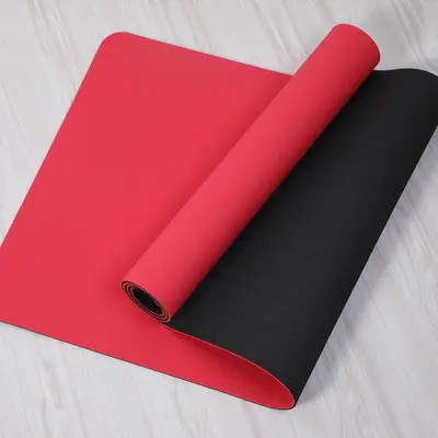 TPE Double-Layer Yoga Mat, 8mm Thick, 61/80cm with Alignment Lines - 12