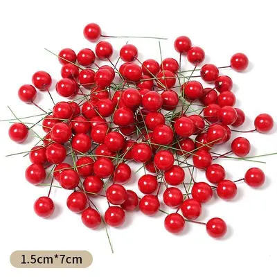 Christmas Artificial Red Berries and Foam Balls for DIY Wreaths - 9