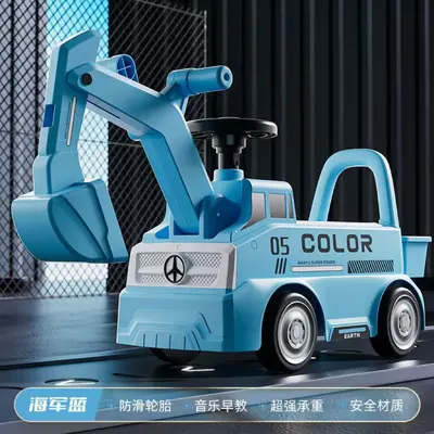 Ride-On Children's Excavator Engineering Vehicle with Slide - 8