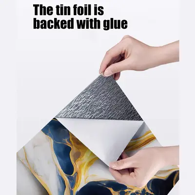Imitation Marble 3D Wall Sticker Oil-Proof Waterproof Self-Adhesive