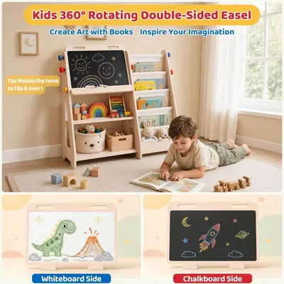 Çapraz Sınır Ahşap Çocuk Oyuncak Rafı Montessori Çocuk Oyuncak Saklama Rafı Resimli Kitap Rafı Çocuk Kitap Rafı