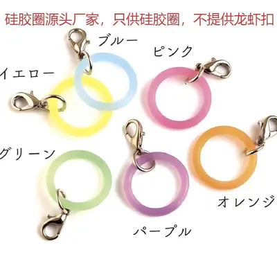 Karabinerhaken-Schlüsselanhänger mit Silikon-O-Ring, bunt, Farbe individuell wählbar