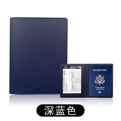 跨境现货加厚pu皮革护照本保护套皮质可定LOGO证件护照夹护照包 - 8