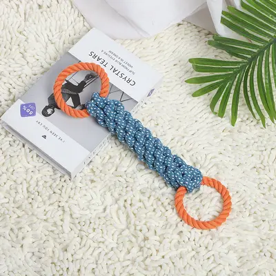 Durable Cotton Rope Chew Corn Toy with Tug-of-War Rope for Dogs