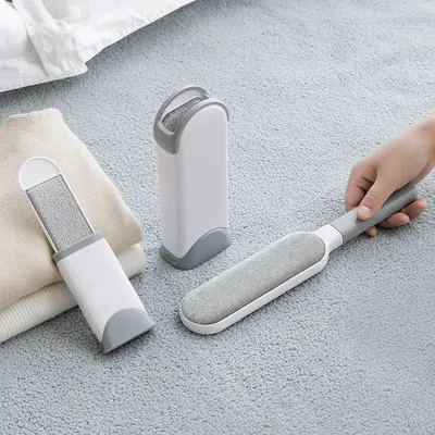 Double-sided large lint remover with anti-static brush