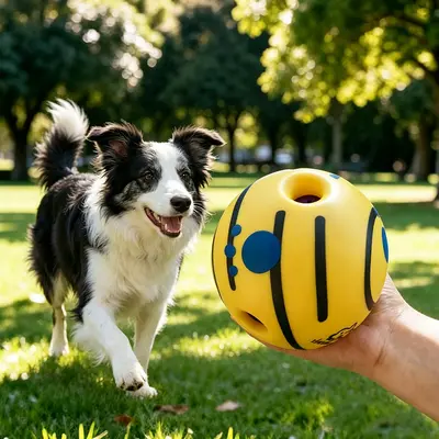 Amazon Игрушка для домашних собак Мяч для самостоятельной игры со смехом, Мяч со звуком качения, Жевательная игрушка для коренных зубов, Прочная устойчивая к укусам игрушка от скуки, Гаджет для дразнения собак - 13