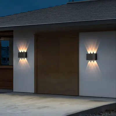 LED dış mekan su geçirmez duvar lambası, bahçe duvar lambası, villa otel koridor balkon iç ve dış mekan yukarı aşağı aydınlatma yatak odası lambası