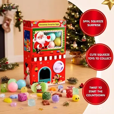 Gachapon Squishy Toys Advent Calendar with Gacha Capsule Machine